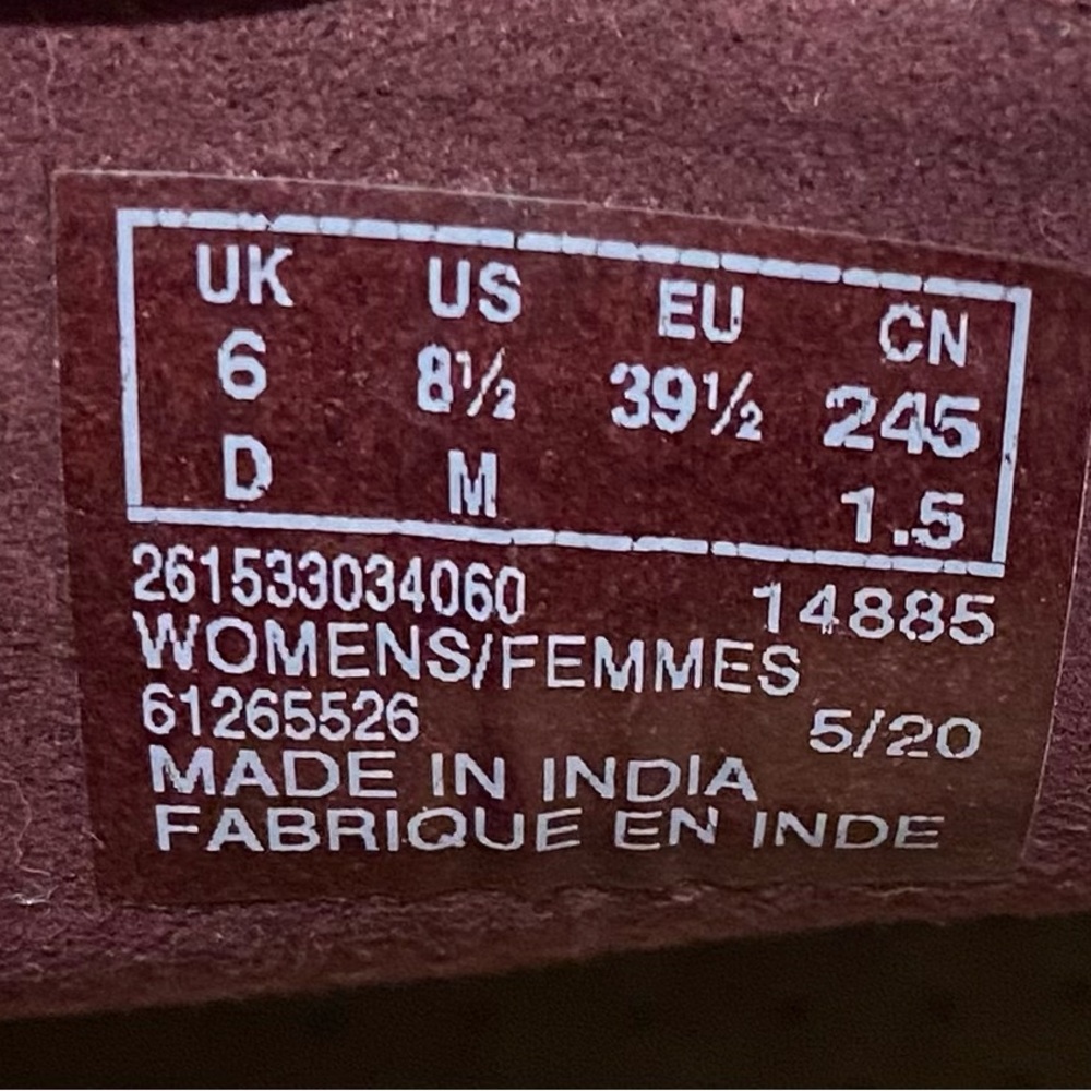 Women’s Clark’s 8.5 US Trish Rose Leather Burgundy Loafers - Picture 11 of 11